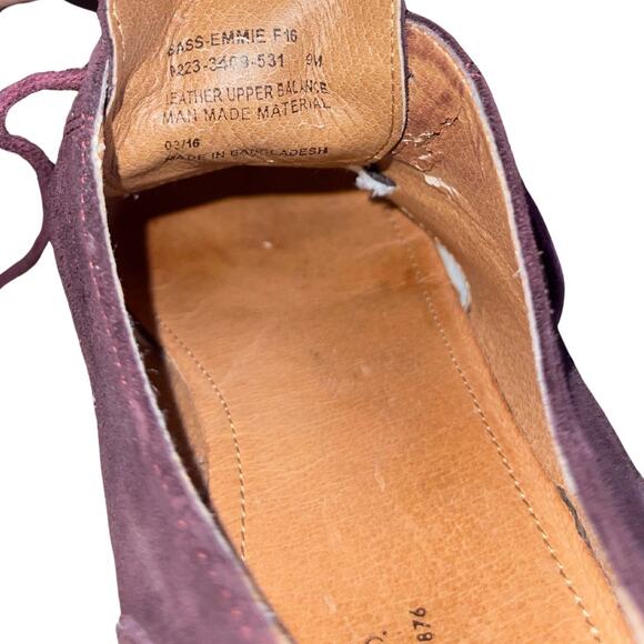G. H. Bass & Co. "Emmie" Suede Burgundy Plum Oxford Size 9 Loafer Comfort Preppy - Picture 5 of 5
